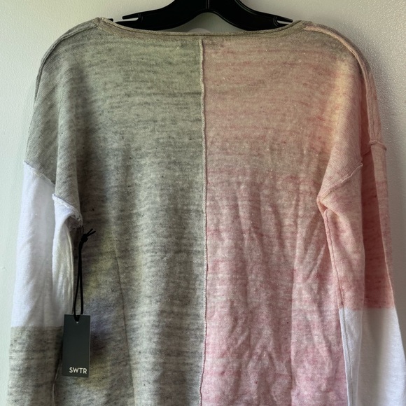 SWTR Linen Color Block Sweater Size Medium - Picture 6 of 10